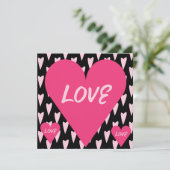 Carte Saint-Valentin Gros Cœurs Amour Rose (Debout devant)