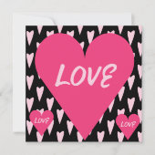 Carte Saint-Valentin Gros Cœurs Amour Rose (Devant)