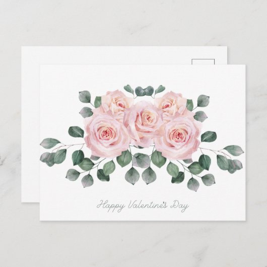 Carte Saint Valentin "Heureuse Sainte-Valentin" (Devant / Derrière)