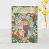 Carte Saint Valentin insolite antique, Ère victorienne, (Fleur jaune)