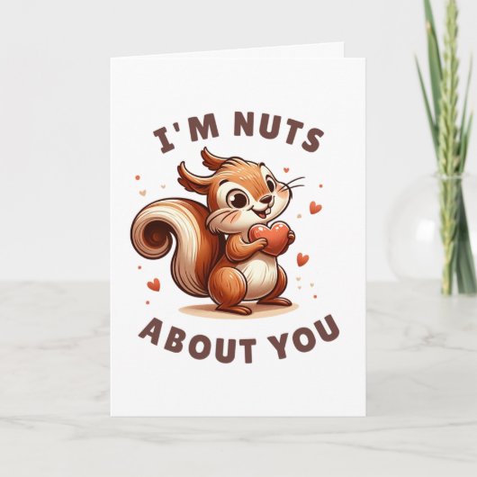 Carte Saint-Valentin 'Je suis nu à propos de toi' Écureu (Devant)