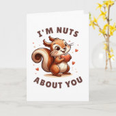 Carte Saint-Valentin 'Je suis nu à propos de toi' Écureu (Fleur jaune)