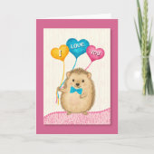 Carte Saint-Valentin Je T'Aime Hérisson Mignon (Devant)