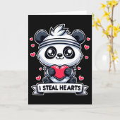 Carte Saint-Valentin Je Vole des Cœurs Ours Panda Mignon (Fleur jaune)