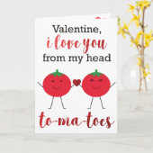 Carte Saint-Valentin Jeu de mots Je T'Aime Tomates (Fleur jaune)