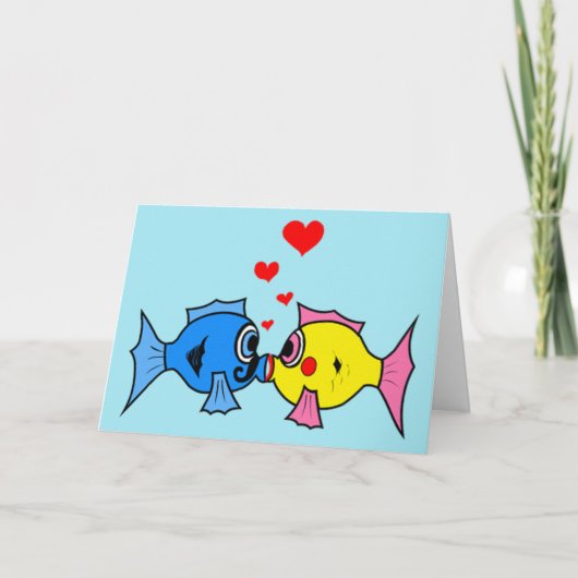 Carte Saint Valentin Kissing Fish in Love (Devant)