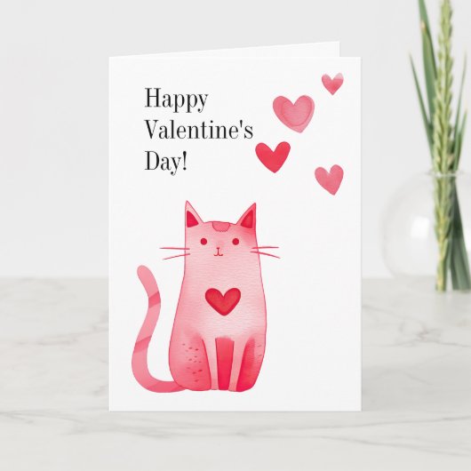Carte Saint Valentin Kitty Cat (Devant)