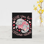 Carte Saint-Valentin Lamantin Mignon Animaux Cœurs Veux- (Fleur jaune)
