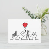 Carte Saint Valentin. Le sourd, l'éloge du langage gestu (Debout devant)