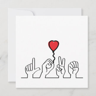 Carte Saint Valentin. Le sourd, l'éloge du langage gestu