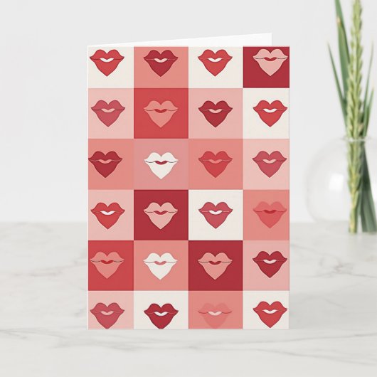 Carte Saint-Valentin Lèvres Rouges Bisou (Devant)