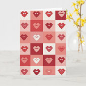 Carte Saint-Valentin Lèvres Rouges Bisou (Fleur jaune)