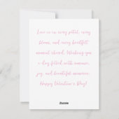 Carte Saint-Valentin Lilas Rose Romantique et Hort (Dos)