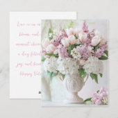 Carte Saint-Valentin Lilas Rose Romantique et Hort (Devant / Derrière)