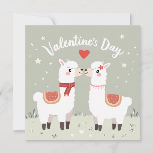 Carte Saint Valentin Lovable Llamas Valentines (Devant)