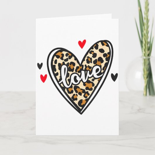 Carte Saint-Valentin Love Léopard (Devant)