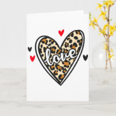 Carte Saint-Valentin Love Léopard (Fleur jaune)