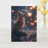 Carte Saint-Valentin Magique de Kelpie Australien (Fleur jaune)