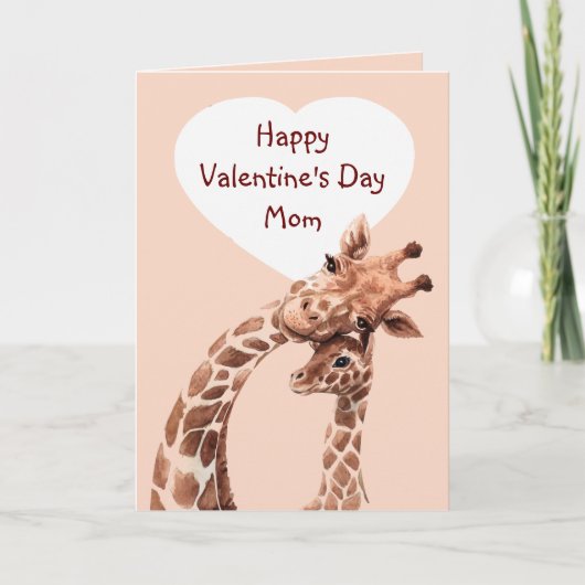 Carte Saint-Valentin Maman Fun Giraffe Animal (Devant)