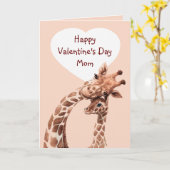 Carte Saint-Valentin Maman Fun Giraffe Animal (Fleur jaune)