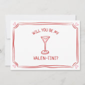 Carte Saint Valentin Martini Whimsical Rouge et rose (Devant)