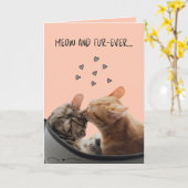 Carte Saint-Valentin, Meow et Fur-Ever (Fleur jaune)