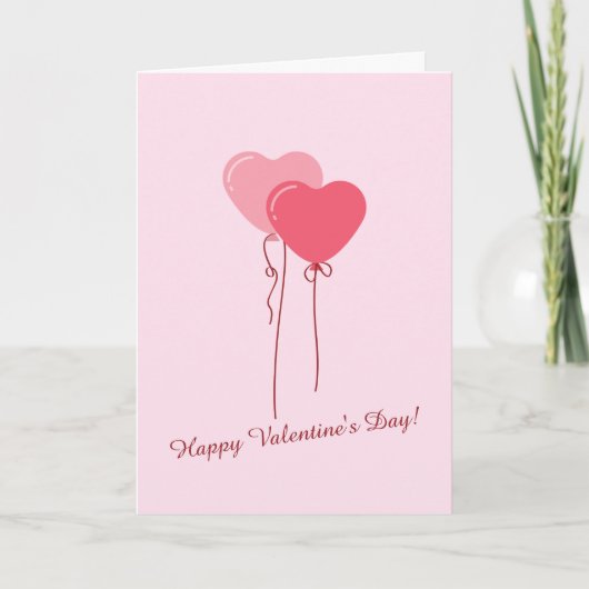 Carte Saint-Valentin minimaliste rose personnalisé (Devant)