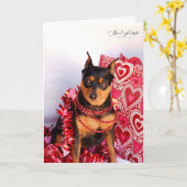 Carte Saint-Valentin MinPin (Fleur jaune)