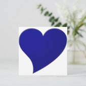 Carte Saint Valentin moderne de grand coeur bleu m (Debout devant)