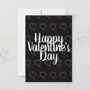 Carte Saint-Valentin Moderne Gribouillages de Coeur Rose