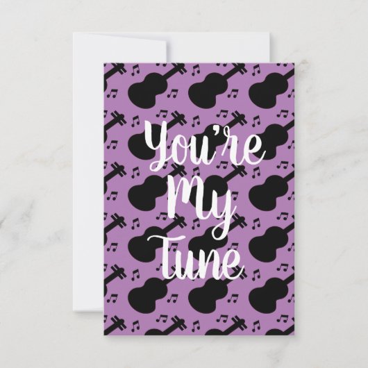 Carte Saint-Valentin Moderne Guitare Rock Notes De Musiq (Devant)