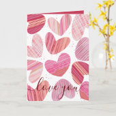 Carte Saint-Valentin Moderne 'Je t'aime' Cœurs Ros (Fleur jaune)