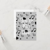 Carte Saint-Valentin Moderne Notes de Musique Coeurs (Devant/Arrière en situation)