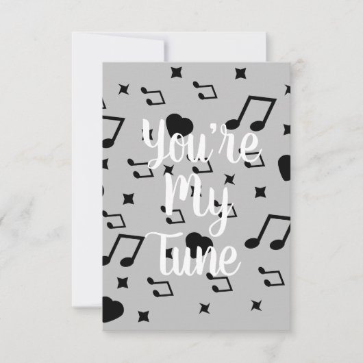 Carte Saint-Valentin Moderne Notes de Musique Musique Co (Devant)