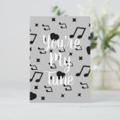 Carte Saint-Valentin Moderne Notes Musicales Cœurs Music (Debout devant)