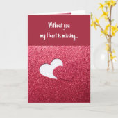 Carte Saint Valentin Mon coeur est absent sans vous (Fleur jaune)