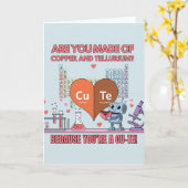 Carte Saint Valentin nerd de science étudiant en chimie (Fleur jaune)