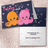Carte Saint-Valentin octopus