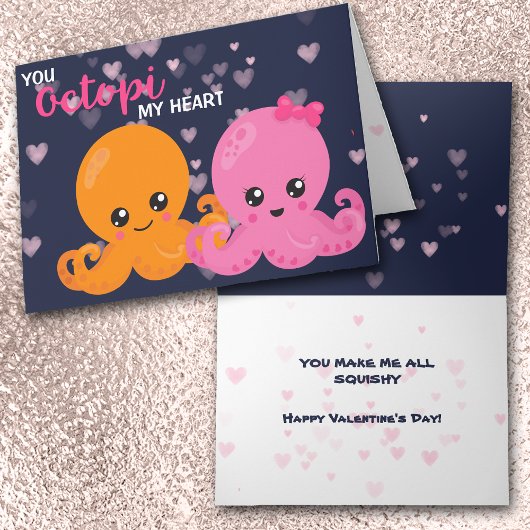 Carte Saint-Valentin octopus
