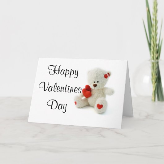 Carte Saint-Valentin Ours en peluche (Devant)