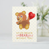 Carte Saint Valentin Ours Funny Kids School (Debout devant)