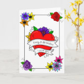 Carte Saint Valentin personnalisé (Fleur jaune)