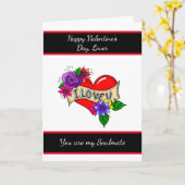 Carte Saint-Valentin personnalisé (Fleur jaune)