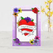 Carte Saint Valentin personnalisé (Fleur jaune)