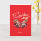 Carte Saint-Valentin personnalisé de la fraise douce  (Fleur jaune)