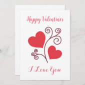 Carte Saint Valentin personnalisée Minimaliste mod (Devant / Derrière)