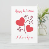 Carte Saint Valentin personnalisée Minimaliste mod (Debout devant)