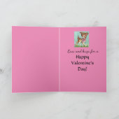 Carte Saint-Valentin, petite-fille Vintage de Cerf (Intérieur)