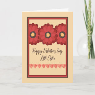 Carte Saint Valentin, Petite Soeur aux Fleurs