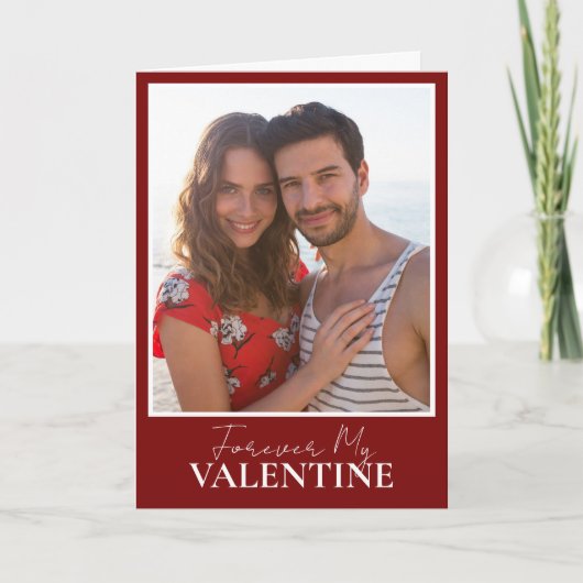 Carte Saint Valentin Photo Couple Rouge Saint Valentin (Devant)